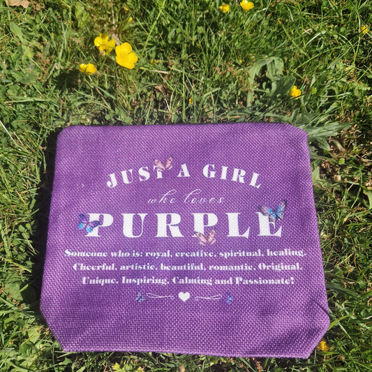 Just a Girl who Loves Purple Cosmetics Bag