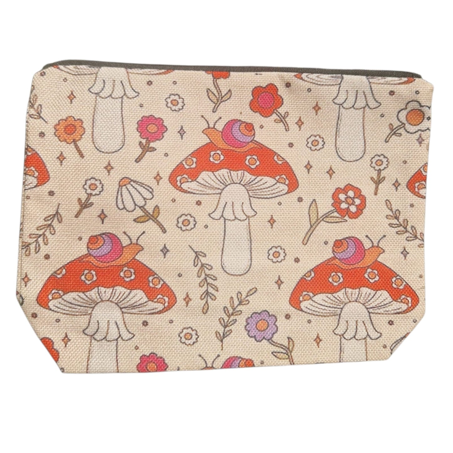 Groovy Hippy Mushroom & Floral Cosmetic Bag