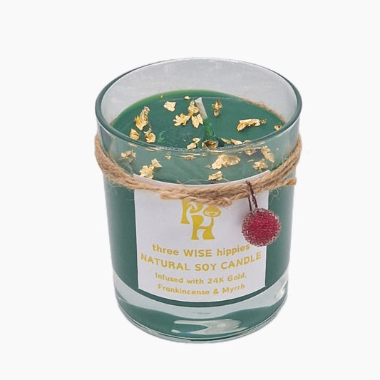 three WISE hippies Christmas Candle - 24K Gold, Frankincense & Myrrh